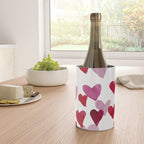 Valentine's Day Watercolor Hearts - pink Wine Chiller Gallery Image 4