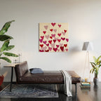Valentine's Day Watercolor Hearts - pink Wood Wall Art Gallery Image 2