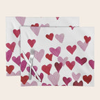 Valentine's Day Watercolor Hearts - pink Placemat Gallery Image 1