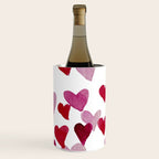 Valentine's Day Watercolor Hearts - pink Wine Chiller Gallery Image 1