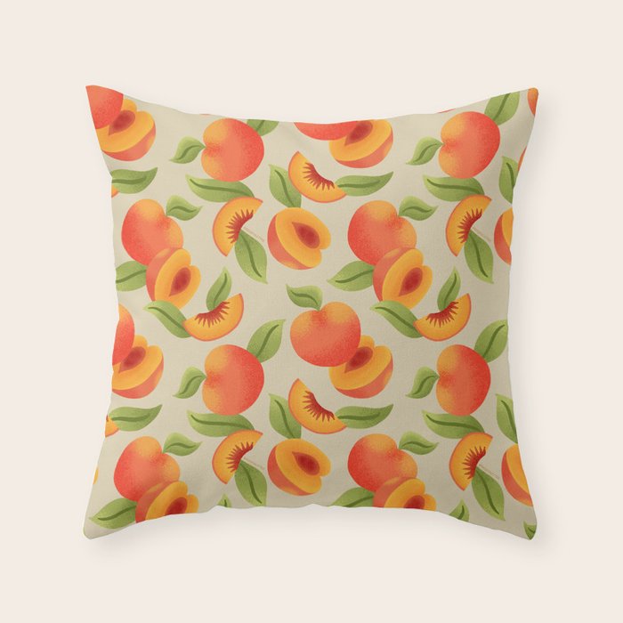 Peach Pattern - Amalfi Coast Cocktails Throw Pillow Gallery Image 6
