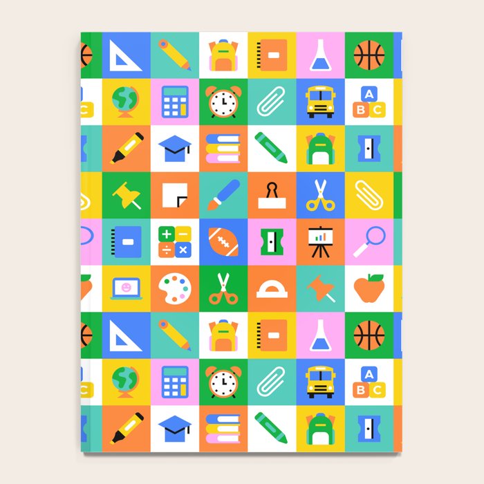 Fun colorful back to school mosaic pattern Notebook Gallery Image 4