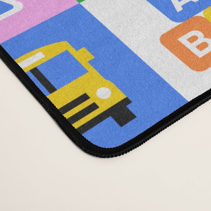 Fun colorful back to school mosaic pattern Desk Mat Gallery Image 4