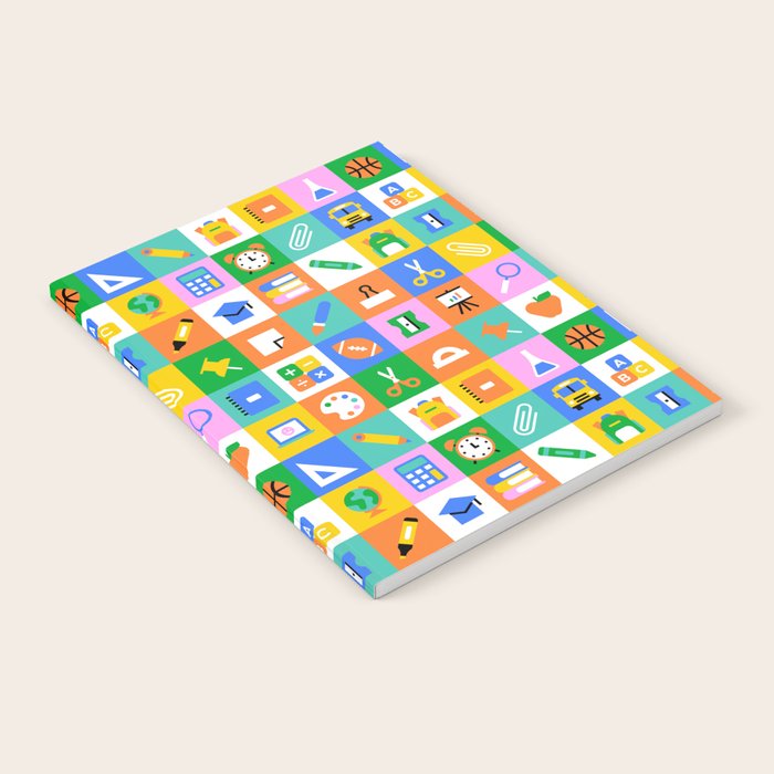 Fun colorful back to school mosaic pattern Notebook Gallery Image 2