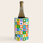 Fun colorful back to school mosaic pattern Wine Chiller Gallery Image 2