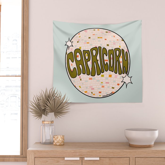 Capricorn Disco Ball Wall Tapestry Gallery Image 2