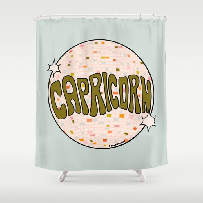 Capricorn Disco Ball Shower Curtain Gallery Image 1