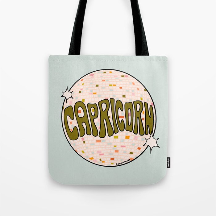 Capricorn Disco Ball Tote Bag Gallery Image 1