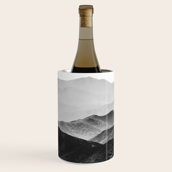 Glimpse - Black and White Mountains Landscape Nature Photography Wine Chiller Gallery Image 1