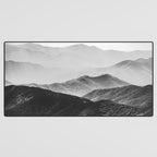 Glimpse - Black and White Mountains Landscape Nature Photography Desk Mat Gallery Image 3