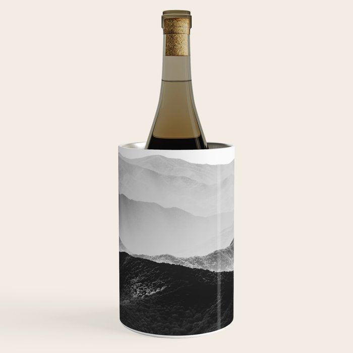 Glimpse - Black and White Mountains Landscape Nature Photography Wine Chiller Gallery Image 2