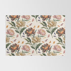 Hand Painted Peony Florals Rug Gallery Image 2