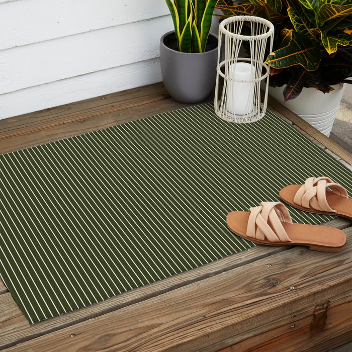 Lines #6 (Olive Green) Outdoor Rug Gallery Image 2