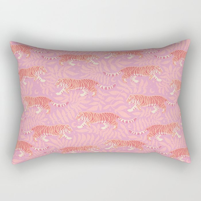 Tigers - pink pastel Rectangular Pillow Gallery Image 2
