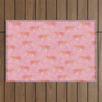 Tigers - pink pastel Outdoor Rug Gallery Image 1