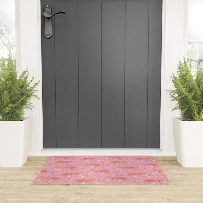 Tigers - pink pastel Welcome Mat Gallery Image 3