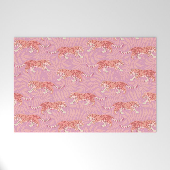 Tigers - pink pastel Welcome Mat Gallery Image 1