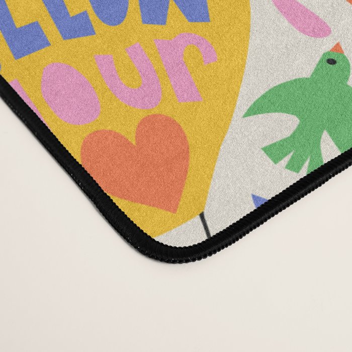 Hot Air Balloons In The Sky - Happy Kids Pattern with Positive Quotes Desk Mat Gallery Image 4