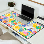 Hot Air Balloons In The Sky - Happy Kids Pattern with Positive Quotes Desk Mat Gallery Image 2