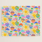 Hot Air Balloons In The Sky - Happy Kids Pattern with Positive Quotes Jigsaw Puzzle Gallery Image 1