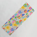 Hot Air Balloons In The Sky - Happy Kids Pattern with Positive Quotes Yoga Mat Gallery Image 1