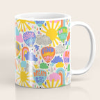 Hot Air Balloons In The Sky - Happy Kids Pattern with Positive Quotes Coffee Mug Gallery Image 1
