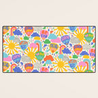 Hot Air Balloons In The Sky - Happy Kids Pattern with Positive Quotes Desk Mat Gallery Image 3
