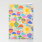 Hot Air Balloons In The Sky - Happy Kids Pattern with Positive Quotes Stationery Card Gallery Image 2