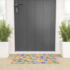 Hot Air Balloons In The Sky - Happy Kids Pattern with Positive Quotes Welcome Mat Gallery Image 3