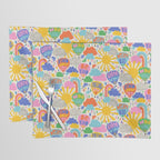 Hot Air Balloons In The Sky - Happy Kids Pattern with Positive Quotes Placemat Gallery Image 1