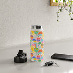 Hot Air Balloons In The Sky - Happy Kids Pattern with Positive Quotes Water Bottle Gallery Image 4