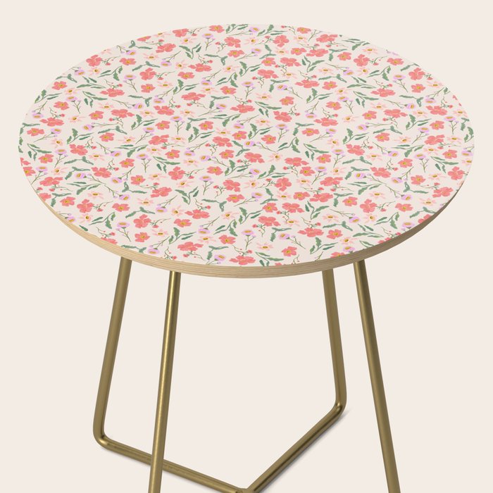 A breath of fresh air - A seamless floral pattern in pinks and reds Side Table Gallery Image 2