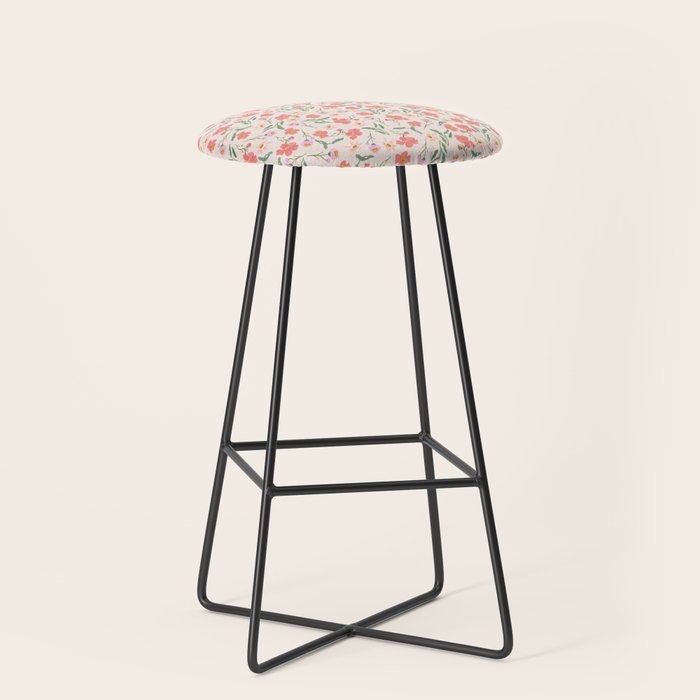 A breath of fresh air - A seamless floral pattern in pinks and reds Stool Gallery Image 1