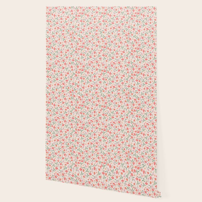 A breath of fresh air - A seamless floral pattern in pinks and reds Wallpaper Gallery Image 2