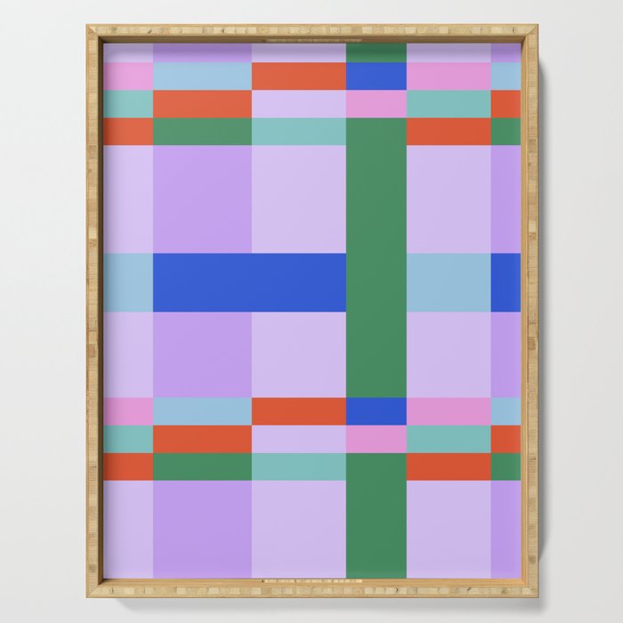 Color Block Check - bold Serving Tray Gallery Image 1