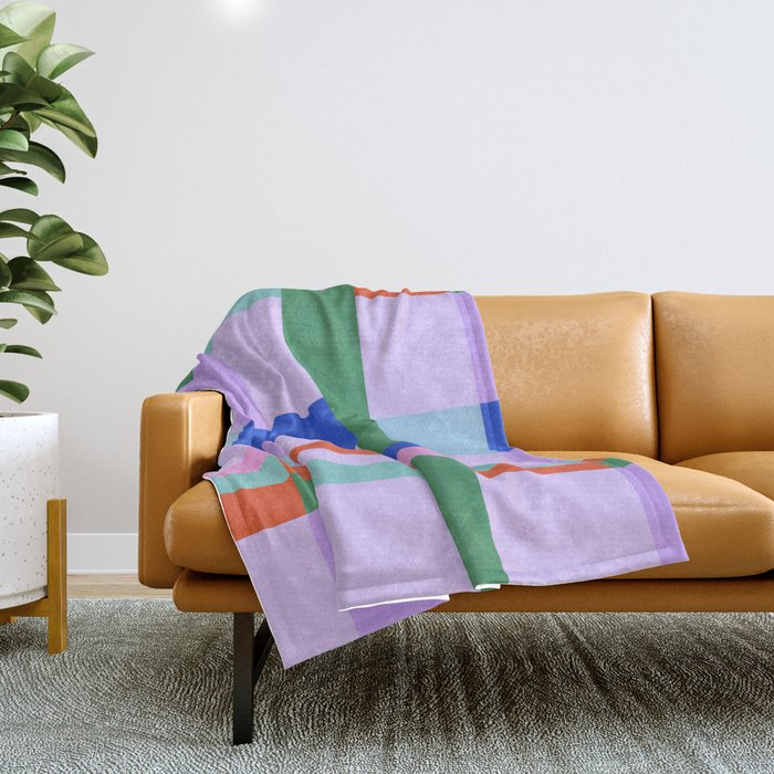 Color Block Check - bold Throw Blanket Gallery Image 1
