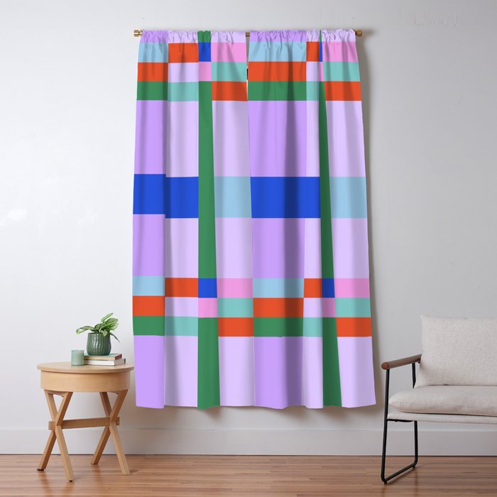 Color Block Check - bold Window Curtain Gallery Image 5