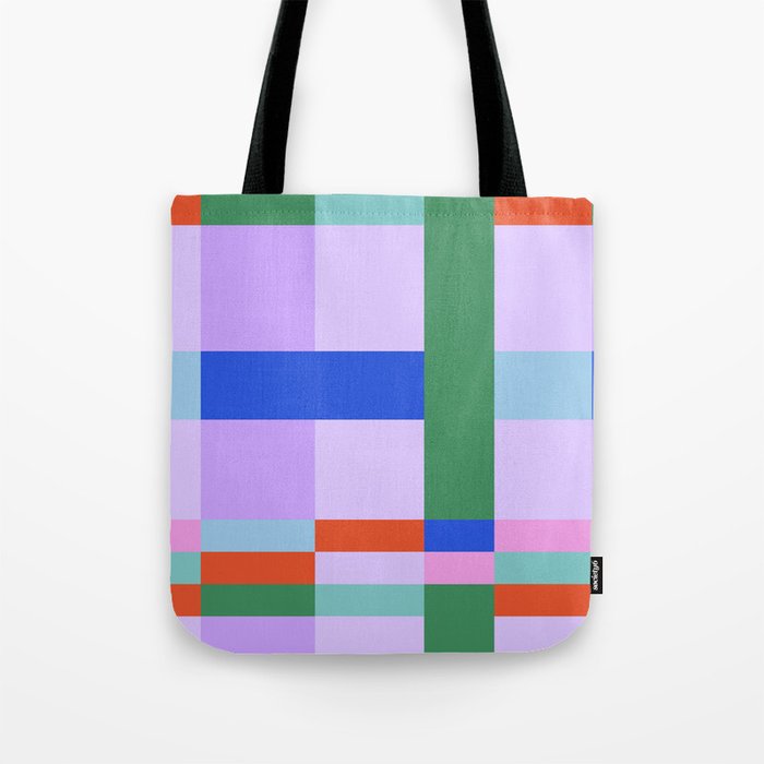 Color Block Check - bold Tote Bag Gallery Image 1