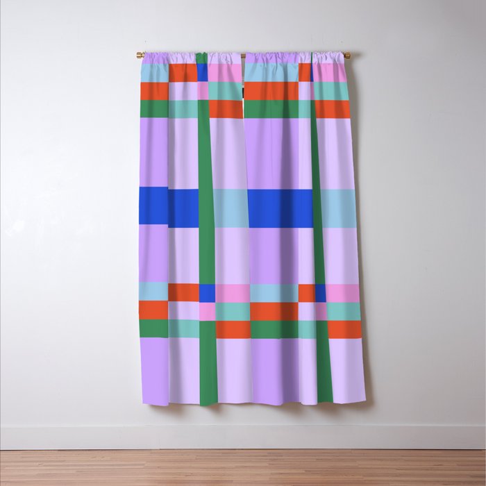 Color Block Check - bold Window Curtain Gallery Image 3