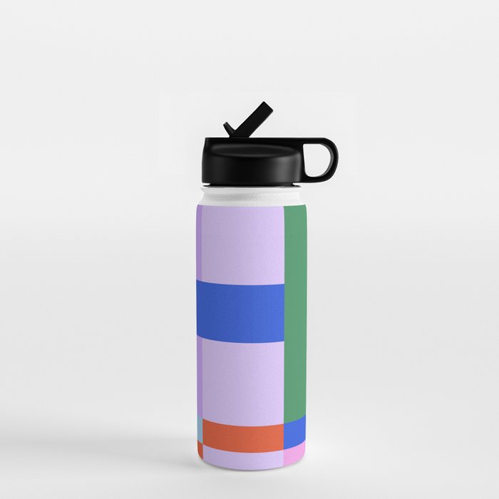 Color Block Check - bold Water Bottle Gallery Image 1