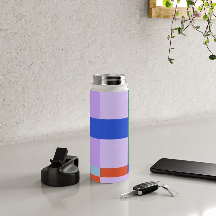 Color Block Check - bold Water Bottle Gallery Image 4