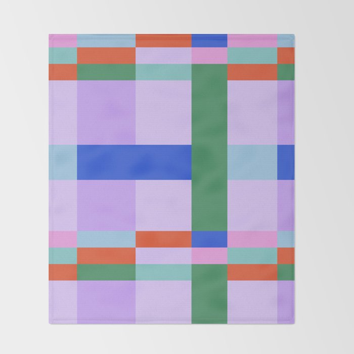 Color Block Check - bold Throw Blanket Gallery Image 2