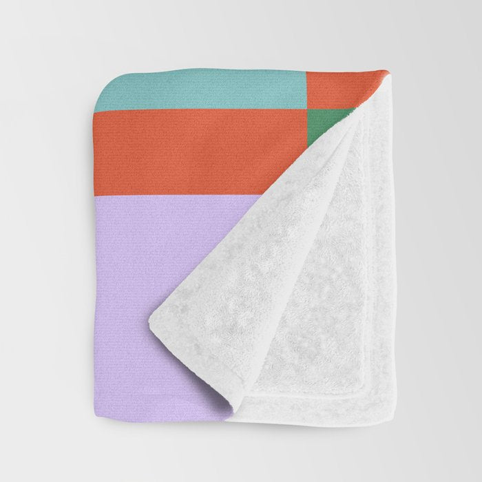 Color Block Check - bold Throw Blanket Gallery Image 3