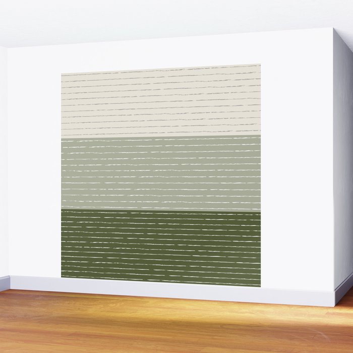 Sage Beige (Lined) Wall Mural Gallery Image 2