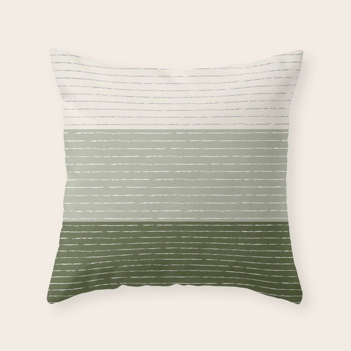 Sage Beige (Lined) Throw Pillow Gallery Image 1