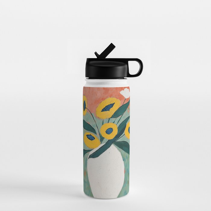 Bold Sunflower Still Life Water Bottle Gallery Image 1