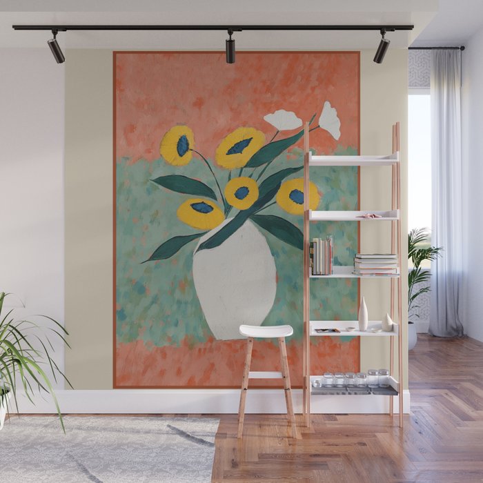 Bold Sunflower Still Life Wall Mural Gallery Image 1