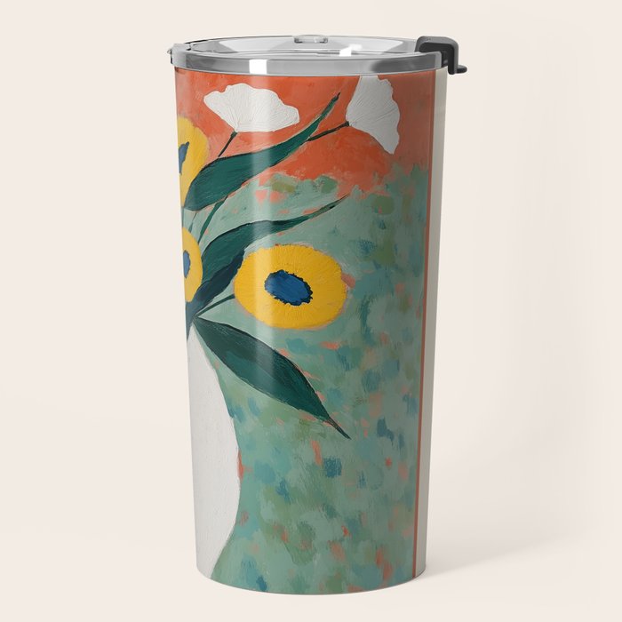 Bold Sunflower Still Life Travel Mug Gallery Image 2