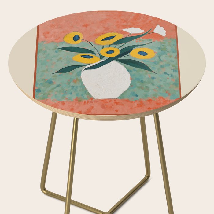 Bold Sunflower Still Life Side Table Gallery Image 2