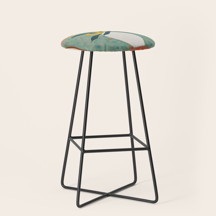 Bold Sunflower Still Life Stool Gallery Image 1